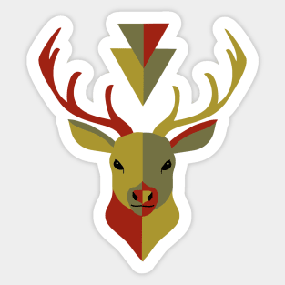 Geometric Deer Winter Holiday Sticker